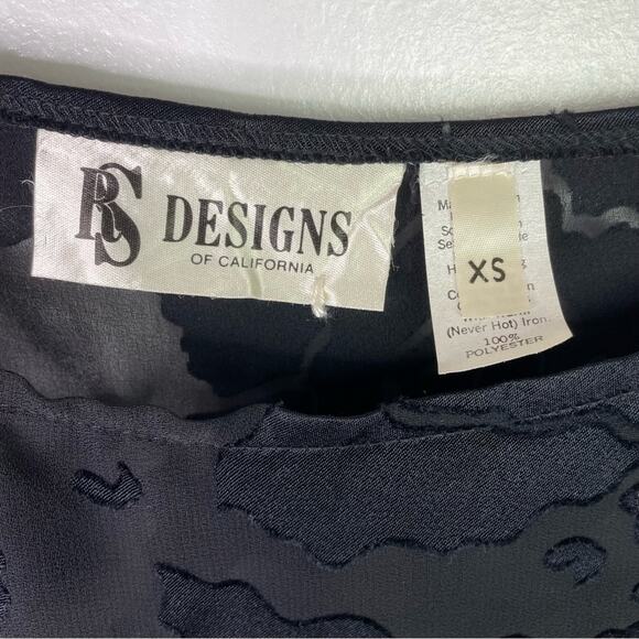 Vintage Sheer Black Top Flowers Ties - Picture 7 of 8